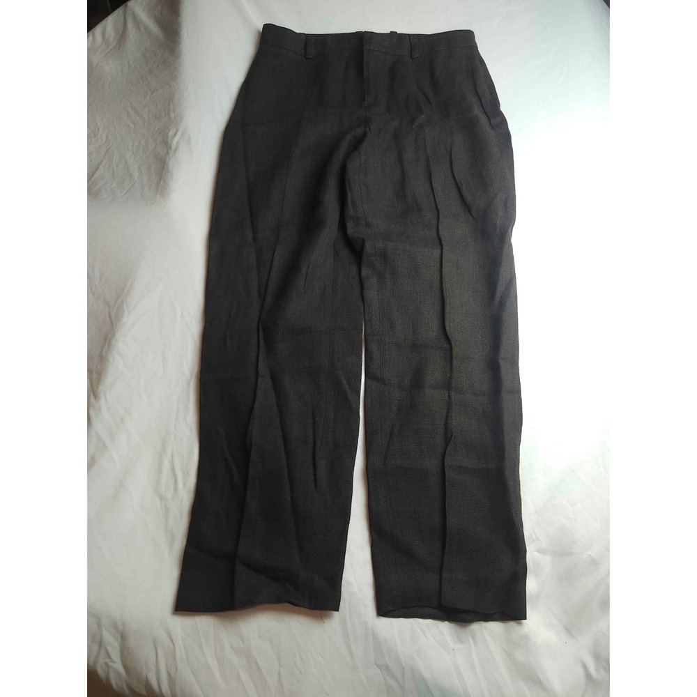 Company Ellen Tracy 12P Brown Linen Wide Leg Trousers Casual Pants Womens